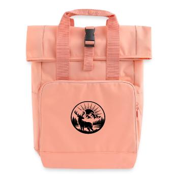 Hirsche – Nordische Wildtiere - Rolltop Rucksack mit zwei Griffen - Chintzrosa - Vorne
