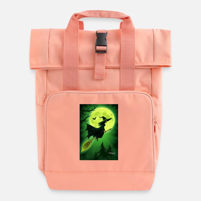 Witch Wings - Roll Top Backpack with Two Handles - chintz rose