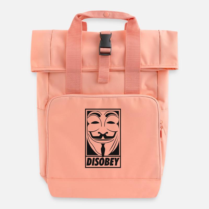 Anonymous disobey - Rolltop Rucksack mit zwei Griffen - Chintzrosa
