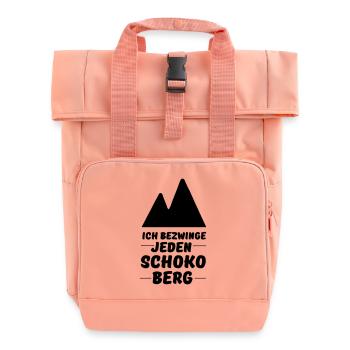 Schokolade, Fun, lustig, Freunde, Spruch - Rolltop Rucksack mit zwei Griffen - Chintzrosa - Vorne