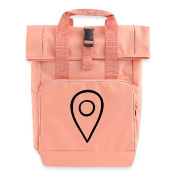 Map spot logo - Roll Top Backpack with Two Handles - chintz rose - Front