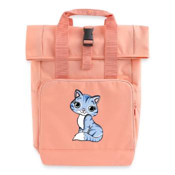 Katze Kätzchen Mietze Mietzekatze Tier - Rolltop Rucksack mit zwei Griffen - Chintzrosa - Vorne