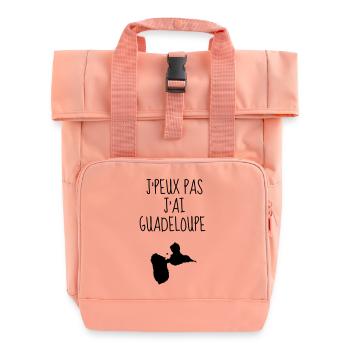 Guadeloupe / 971 / Guadeloupéen / Guadeloupéenne - Sac à dos Roll Top à deux anses - rose liberty - Devant