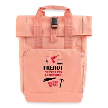 Frère Frangin Frere Naissance Bébé Frérot - Sac à dos Roll Top à deux anses - rose liberty - Devant
