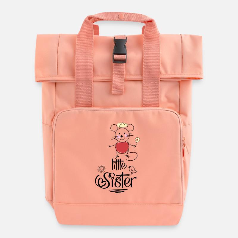 Petite sœur - Sac à dos Roll Top à deux anses - rose liberty