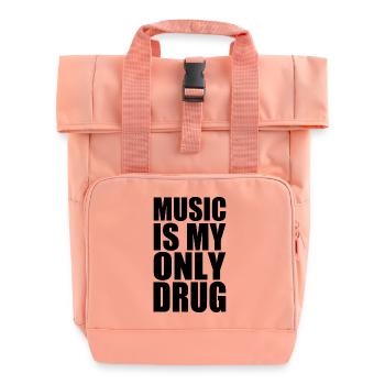 music is my only drug - Rolltop Rucksack mit zwei Griffen - Chintzrosa - Vorne