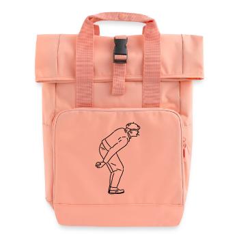Petanque Player Right-Handed - Roll Top Backpack with Two Handles - chintz rose - Front