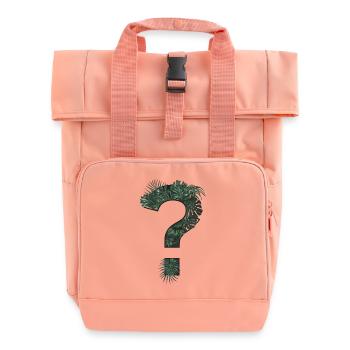 Question mark tropical plants - Roll Top Backpack with Two Handles - chintz rose - Front