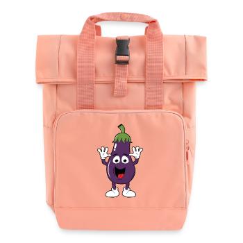 Hässliches Kostüm Fasching Gemüse Aubergine - Rolltop Rucksack mit zwei Griffen - Chintzrosa - Vorne