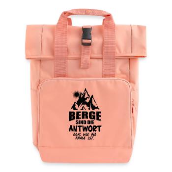 Hiking Hiking Sports Mountains - Roll Top Backpack with Two Handles - chintz rose - Front