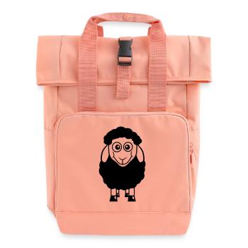 Schwarzes Schaf Klein Süß Niedlich Lamm Cool Comic - Rolltop Rucksack mit zwei Griffen - Chintzrosa - Vorne