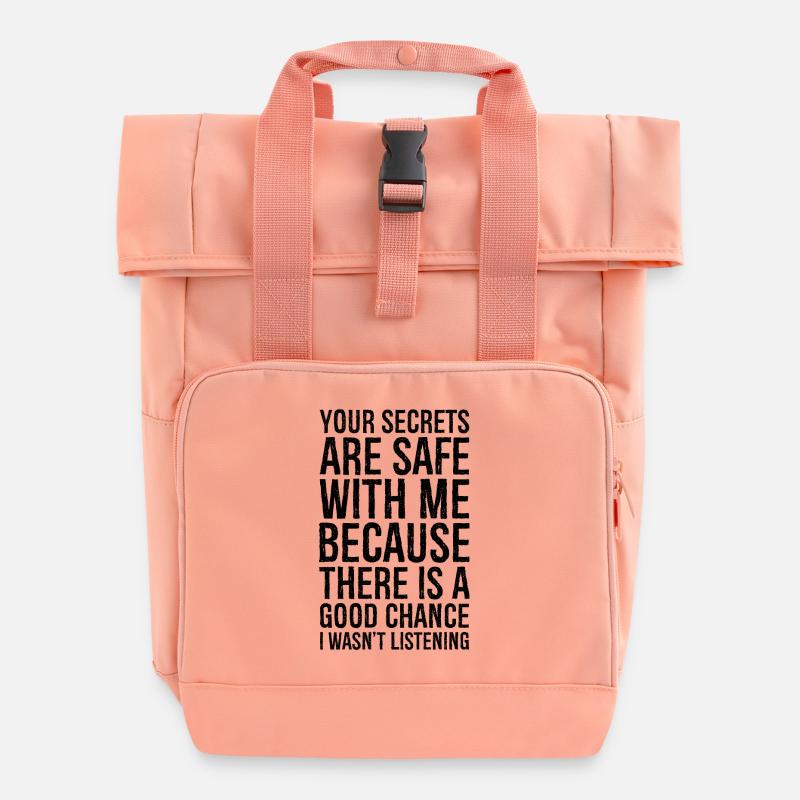 your secrets are safe with me - Roll Top Backpack with Two Handles - chintz rose