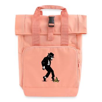 Monkey with hat - Roll Top Backpack with Two Handles - chintz rose - Front