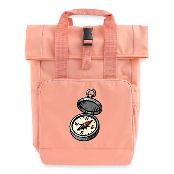 compass - Roll Top Backpack with Two Handles - chintz rose - Front