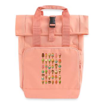Bunte Eiscreme Vielfalt - Rolltop Rucksack mit zwei Griffen - Chintzrosa - Vorne