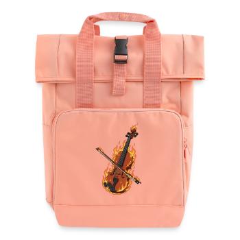 Burning violin - Roll Top Backpack with Two Handles - chintz rose - Front