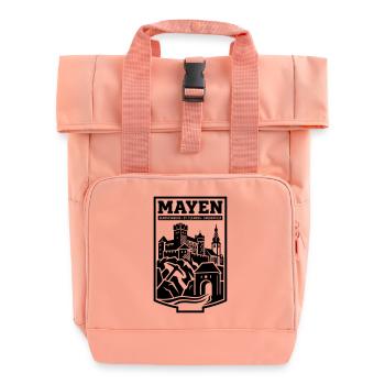Mayen Wahrzeichen Silhouette - Rolltop Rucksack mit zwei Griffen - Chintzrosa - Vorne