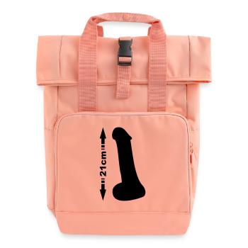 Penis 21cm - Rolltop Rucksack mit zwei Griffen - Chintzrosa - Vorne
