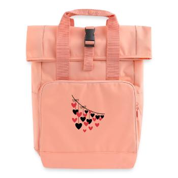 Heart Garland Many Hearts - Roll Top Backpack with Two Handles - chintz rose - Front