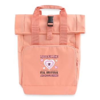 L’amour est comme Pi réel, irrationnel et sans fin - Sac à dos Roll Top à deux anses - rose liberty - Devant
