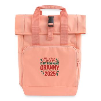 Mamie en 2025 Cadeau Nom Tee - Sac à dos Roll Top à deux anses - rose liberty - Devant