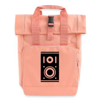 music_speaker_box_pi1 - Roll Top Backpack with Two Handles - chintz rose - Front