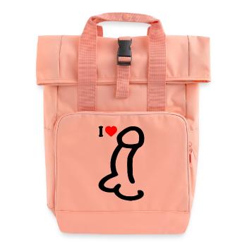 I love cock - Roll Top Backpack with Two Handles - chintz rose - Front
