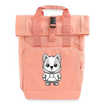 Samoyed Dog Funny - Roll Top Backpack with Two Handles - chintz rose - Front