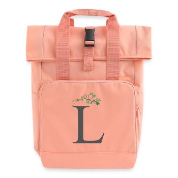 L avec trèfles - Sac à dos Roll Top à deux anses - rose liberty - Devant