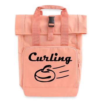 curling - Roll Top Backpack with Two Handles - chintz rose - Front