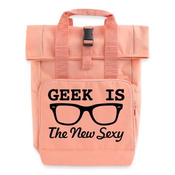 GEEKS SIND SEXY! - Rolltop Rucksack mit zwei Griffen - Chintzrosa - Vorne