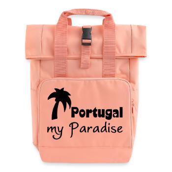 Portugal Paradise - Roll Top Backpack with Two Handles - chintz rose - Front