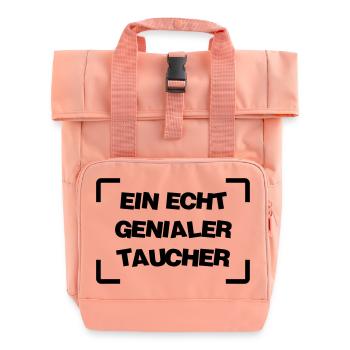 Taucher / Taucherin / Schwimmer / Schwimmen - Rolltop Rucksack mit zwei Griffen - Chintzrosa - Vorne