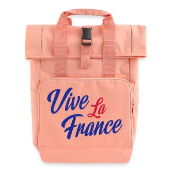 France Français Française French Frankreich - Roll Top Backpack with Two Handles - chintz rose - Front
