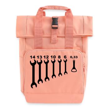 Wrenches, mechanic, odd jobs, handyman * - Roll Top Backpack with Two Handles - chintz rose - Front