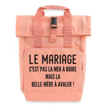 Mother-in-law Humorous Quote - Roll Top Backpack with Two Handles - chintz rose - Front
