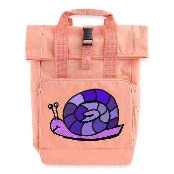- Snail Cartoon Kids Child - Roll Top Backpack with Two Handles - chintz rose - Front