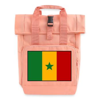 Senegal flag - Roll Top Backpack with Two Handles - chintz rose - Front