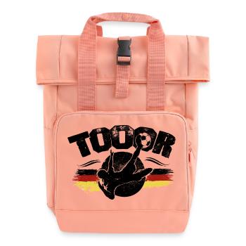 German flag graffiti art football - Roll Top Backpack with Two Handles - chintz rose - Front