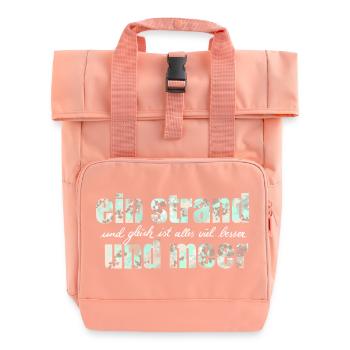 Strand und Meer und gleich ist alles besser - Rolltop Rucksack mit zwei Griffen - Chintzrosa - Vorne