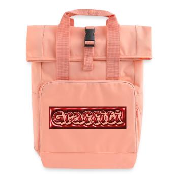Graffiti Bubble 3D - Roll Top Backpack with Two Handles - chintz rose - Front