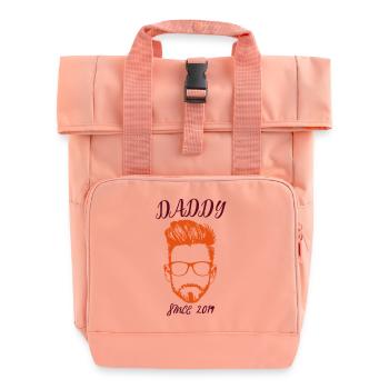 DADDY - since 2019! - Roll Top Backpack with Two Handles - chintz rose - Front