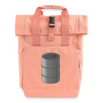 benzin gas tankstelle petrol station oil productio - Rolltop Rucksack mit zwei Griffen - Chintzrosa - Vorne