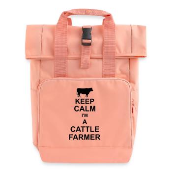 keep calm im a cattle farmer kg10 - Sac à dos Roll Top à deux anses - rose liberty - Devant