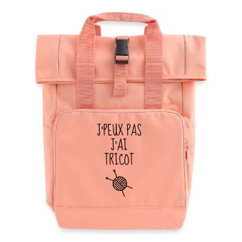 Knitting - Knit - Knitter - Stricken - Tricot - Roll Top Backpack with Two Handles - chintz rose - Front