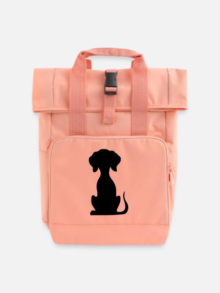 hund - Rolltop Rucksack mit zwei Griffen - Chintzrosa