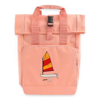 Optimist Segelboot - Rolltop Rucksack mit zwei Griffen - Chintzrosa - Vorne