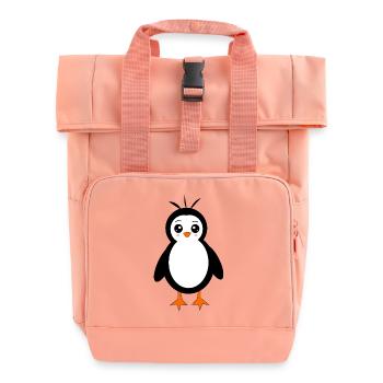 Pinguin Vogel Gesicht Augen cute - Rolltop Rucksack mit zwei Griffen - Chintzrosa - Vorne