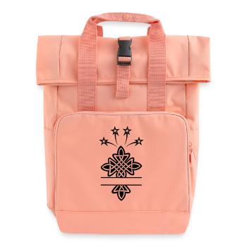 Keltisches Kreuz 16 - Rolltop Rucksack mit zwei Griffen - Chintzrosa - Vorne