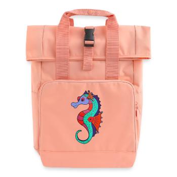 Hippocampe ardent aux couleurs fraîches - Sac à dos Roll Top à deux anses - rose liberty - Devant